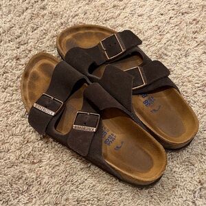Birkenstock Chocolate Brown Suede Sandals